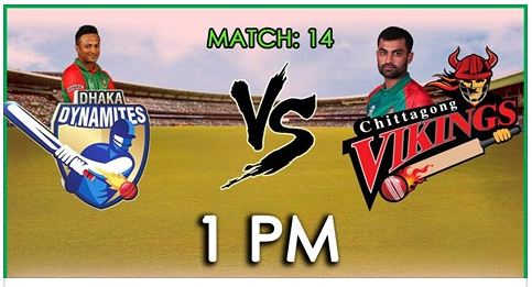 Dhaka Dynamites vs Chittagong Vikings Toss, Score, Match Result