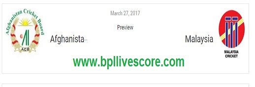 Afghanistan vs Malaysia Live Score Emerging Cup on March 27, 2017