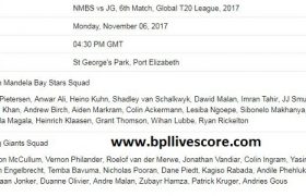 Nelson Mandela Bay Stars vs Joburg Giants Live Score T20 Global League 2017