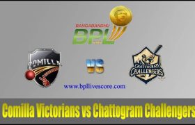 Comilla Victorians vs Chattogram Challengers Today Match