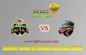 Minister Dhaka vs Comilla Victorians Today Match